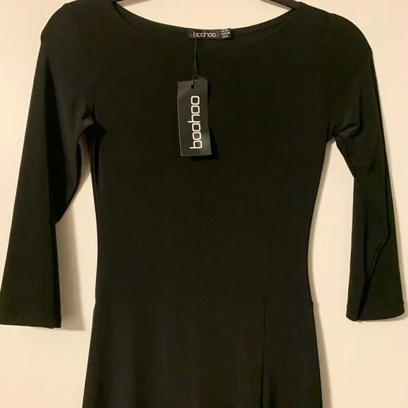 COPY - Boohoo Black 3/4 Sleeve Maxi Dress S NWT - Picture 2 of 4